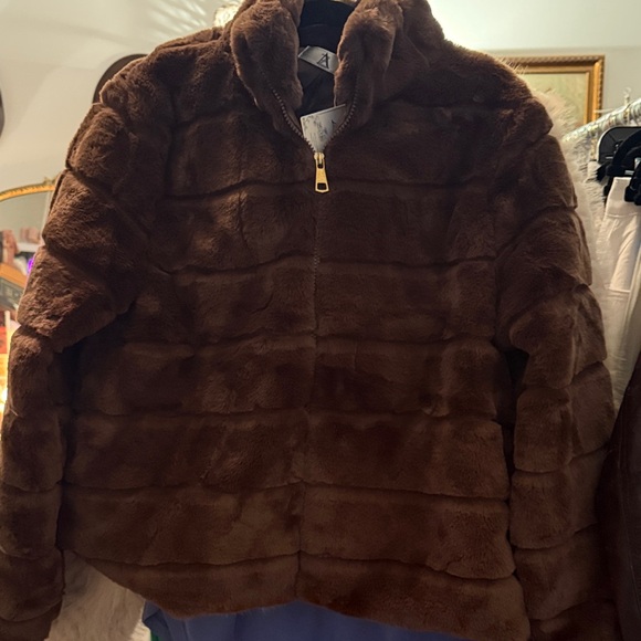 Jackets & Blazers - Brown Faux Fur Jacket